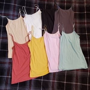 Set of 8! Spaghetti strap tops - neutral colors